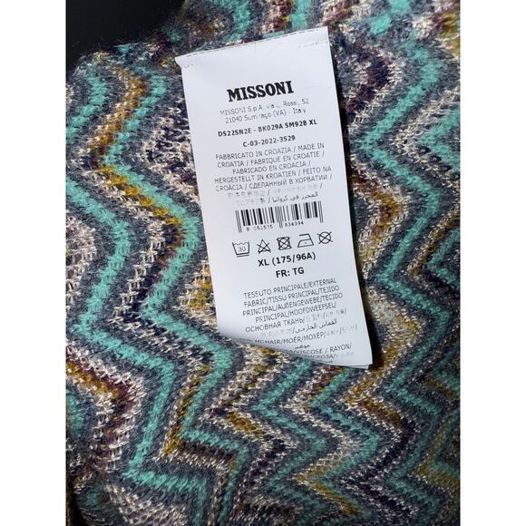 MISSONI Chevron Knit Mohair-Blend Sweater Top - size XL - Picture 10 of 12